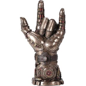 Veronese Design 9 1/2 Inch Steampunk Gauntlet of Love Resin Sculpture Cold Cast Bronze Finish