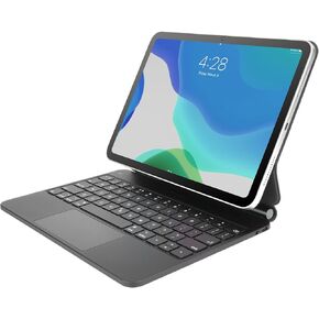Rii Magnetic Keyboard Case for iPad Pro 12.9 (6th, 5th, 4th, 3rd Gen)， Magic Keyboard for iPad Pro 12.9, Solar Charging Keyboard Case with Multi-Touch Trackpad,Backlight,Black