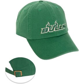 Desert Cactus University of South Florida Baseball Hat USF Bulls Brimmed Embroirderd Hats Cap Adjustable Cloth Strap Adult (Style F) Green