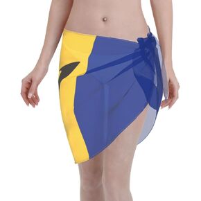 Flag of Barbados Swimsuit Cover Up for Women Beach Wrap Skirt Bikini Chiffon Smock Swimsuit