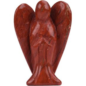 June&Ann Natural Stone Pocket Guardian Angel, 1.5 inch Healing Crystal Gemstone Carved Pocket Guardian Angel Figurines for Meditation Chakra Balancing Collection