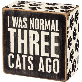 Primitives by Kathy Box Sign-was Normal, 3x3 inches, Black, White