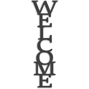 Kas Home Welcome Sign Iron Metal Welcome Wall Decor - Cutout Letters Vertical Welcome Wall Arts Signs Vintage Room Decor for Home Porch Office Bedroom Garden