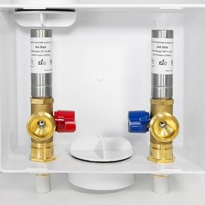 EFIELD Washing Machine Outlet Box with Center Drain, 1/2 inch CPVC x 3/4 inch MHT (1/2"-Inch CPVC Connection), White, with Copper Arrestor