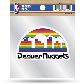Rico Industries NBA Basketball Denver Nuggets Retro 4"x4" Small Style Decal
