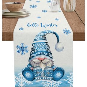 Beach Coastal Nautical Table Runner 36 Inches Small Cotton Linen Tablerunner Dresser Scarves,Undersea Shell Starfish Coral Hippocampus Boat Burlap Runner Nautical Decor for Dinner/Coffee/Party/Wedding