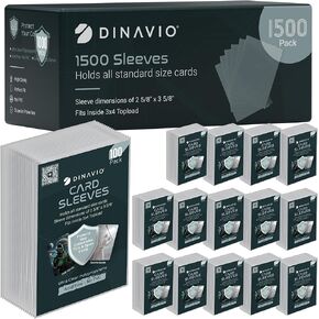 1500 Card Sleeves Penny Sleeves - Clear Soft Trading Card Sleeve Compatible with PKMN Baseball MTG Lorcana YGO - Penny Sleeves for PKMN Cards and Trading Cards (1,500 Pack)