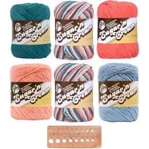 Lily Sugar 'n Cream Yarn - 100% Cotton - Assortment (Cool Breeze)