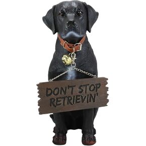 Ebros Gift Lifelike Pet Pal Labrador Retriever Statue 13.25" H Golden Retriever Dog with Jingle Collar and Greeting Sign As Patio Welcome Home Decor Sculpture (Yellow)