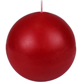 2-Piece Ball Candles, 4-Inch, Red