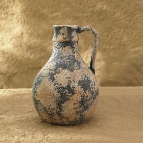 Rustic Ceramic Farmhouse Flower Large Vase, Ceramic Rustic Farmhouse Vase, 8.07 inch Terracotta Vase with Handle, Pottery Decorative Flower Vase for Home Decor, Table, Living Room Decoration