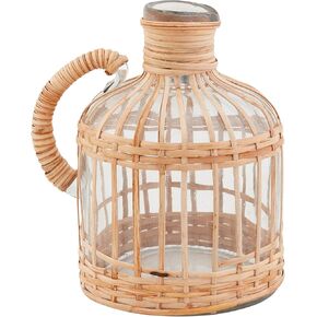 Mud Pie Large Rattan Pitcher Vase; 7 1/2" x 5 1/4" Dia