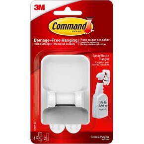 Command Spray Bottle Hanger with 2-Strips, 2-Pack, Organize Damage-Free