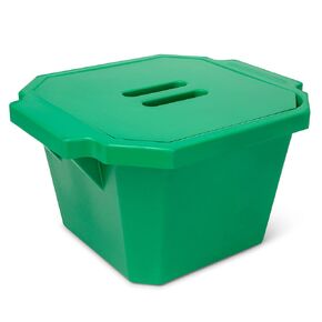 Globe Scientific 455015G Rectangular Ice Bucket with Lid, Green, 4.5L Capacity, 330mm Length, 280mm Width, 185mm Height
