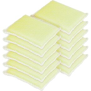 LOLA Nylon Netting Sponge Cleaning Scrubber, Non Scratch, Safe on Non-Stick Surfaces Coated Cookware & Dishes - Gentle Effective Cleaning, 12 Pack