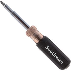 Southwire 59723940 12-In-1 Multi-Bit Screwdriver; Interchangeable Bits; Comfort Grip Handle; hex 1/4"; 5/16"; 3/8"; Phillips #1;2;3; slotted SL4-5;SL6-8;sl8-10; and square #1;2