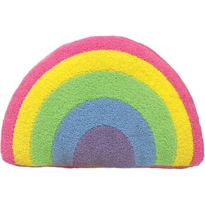 iscream Plush Smile Rainbow Letters Shaped 19" x 6" Soft Fleece Accent Pillow