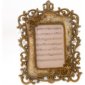 Vintage Picture Frames Gold 4x6/5x7 Antique Photo Frame with Real Glass