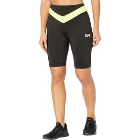 UFC 3/4 Panel Yoga Women’s Summer Shorts – Blended Polyester – High-Waisted Design – Logo Detailing