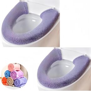 2Pieces Thicker Bathroom Soft Toilet Seat Cover Pad Toilet Lid Cover Cushion Soft Thicker Stretchable