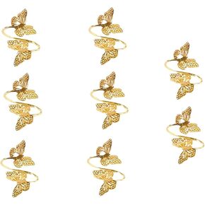 Gold Butterfly Napkin Rings Set of 8 Napkin Ring Holders for Christmas Wedding Party Dinner Table Decor