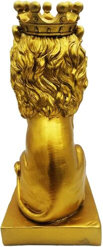 تمثال الأسد الذهبي مقاس 12 بوصة مع تاج على الطراز الشمالي لتزيين المنزل والدراسة، تماثيل الأسد القابلة للتجميع أفضل هدية للرجل in Kuwait