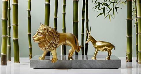 PARIJAT HANDICRAFT Brass Decor Statue Figurines Sculpture Collectibles Gift Wild Life Animal Statues Decorative Sculpture Hand craved Modern Home Decoration feng Shui (Tiger) in Saudi Arabia