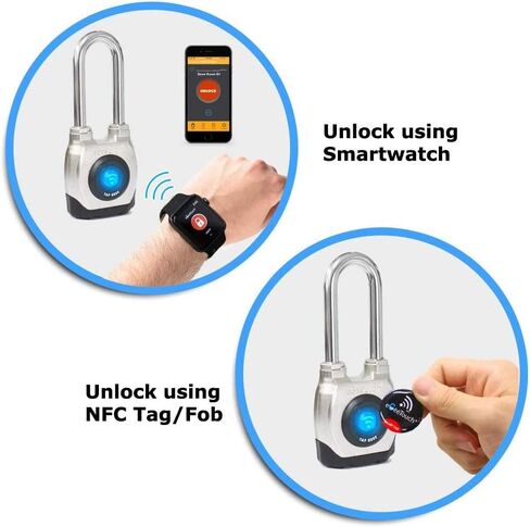 eGeeTouch قفل ذكي خارجي من الجيل الرابع، مقاوم للطقس، تصميم متين للاستخدام التجاري، بلوتوث c/w NFC Fob (تكبل طويل) in Kuwait