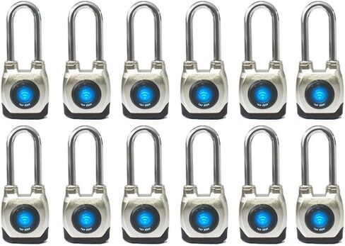 eGeeTouch Outdoor Smart Padlock 4th Gen, Weatherproof, Rugged Design for Commercial use, Bluetooth c/w NFC Fob (Long Shackle) in Saudi Arabia