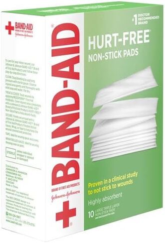 Johnson & Johnson Red Cross First Aid Triple Layer Non-Stick Pads 3 X 4 - 10 ct, Pack of 5 in Saudi Arabia