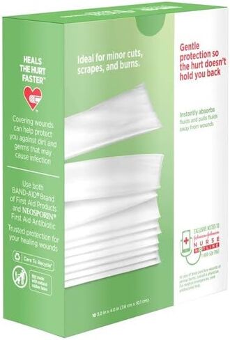 Johnson & Johnson Red Cross First Aid Triple Layer Non-Stick Pads 3 X 4 - 10 ct, Pack of 5 in Saudi Arabia
