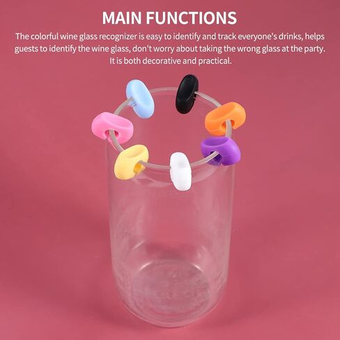 48 Pieces Drink Markers for Glasses, Silicone Wine Glass Markers for Bar Party, Bachelorette Party, Cocktail Glass Party, Birthday Party, 4 Styles in Saudi Arabia
