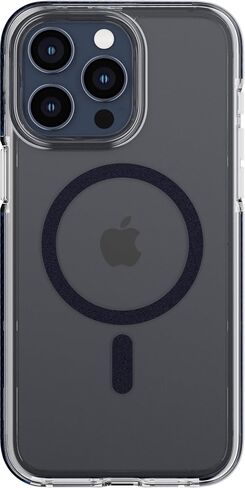 Tech21 Evo Crystal iPhone 15 Pro Max Case - Magsafe Compatible - Superior Impact Protection Case with 15X Military Standard Rating - Blue Titanium in Saudi Arabia