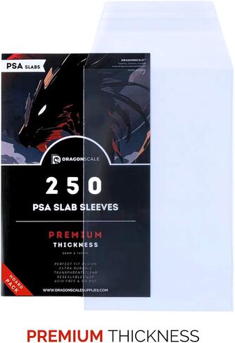 250-PACK PSA Slab Sleeves | Plastic Sleeve Protector Bags | For 250 PSA Graded Slab Cards | Premium Thickness & Transparent Ultra-Clear | Perfect Fit for PSA Graded Slabs (250-Pack) in Saudi Arabia
