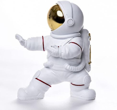 F380 Astronaut Kung Fu Figurine Statue Resin Spaceman Sculpture Desktop Ornament Space Themed Kids Toys Crafts Cake Toppers Model Home Office Decor Gifts for Christmas in Saudi Arabia