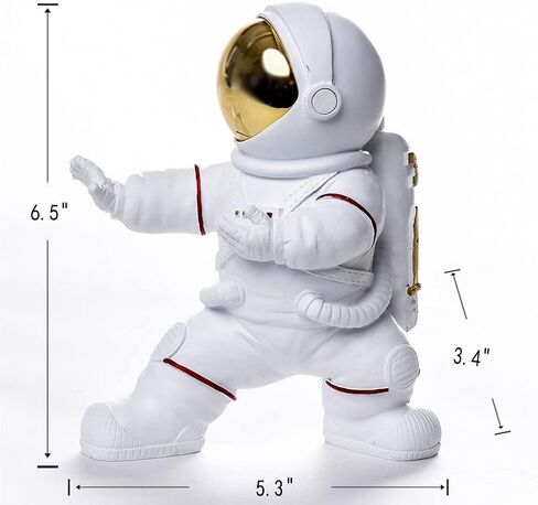 F380 Astronaut Kung Fu Figurine Statue Resin Spaceman Sculpture Desktop Ornament Space Themed Kids Toys Crafts Cake Toppers Model Home Office Decor Gifts for Christmas in Saudi Arabia