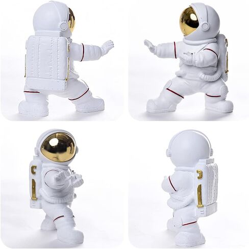 F380 Astronaut Kung Fu Figurine Statue Resin Spaceman Sculpture Desktop Ornament Space Themed Kids Toys Crafts Cake Toppers Model Home Office Decor Gifts for Christmas in Saudi Arabia