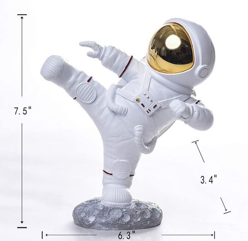 F380 Astronaut Kung Fu Figurine Statue Resin Spaceman Sculpture Desktop Ornament Space Themed Kids Toys Crafts Cake Toppers Model Home Office Decor Gifts for Christmas in Saudi Arabia