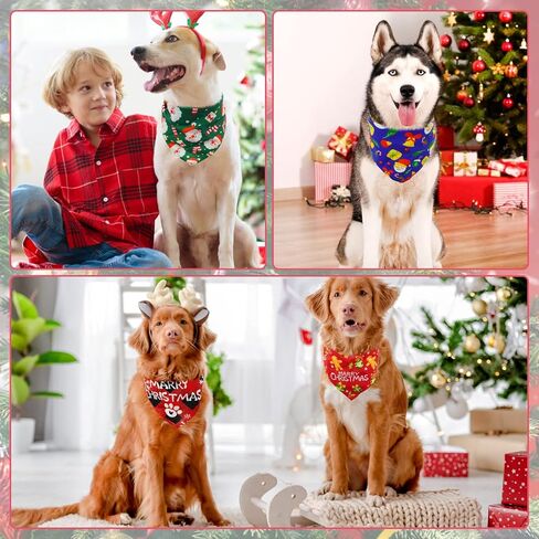 KOOLTAIL Dog Halloween Bandana 2 Pack - Holiday Dog Bandanas Adjustable Soft Dog Scarf Pet Triangle Bib with Festival Element, Dog Halloween Thanksgiving Christmas Bandanas for Small Medium Large Dogs in Kuwait