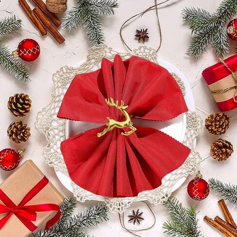 الذهب ورقة منديل خواتم مجموعة من 8 عيد الشكر عيد الميلاد منديل خواتم حامل Tangcii المعادن بسيطة عطلة منديل الدائري السائبة لعيد الميلاد عشاء طاولة الطعام المناديل الزينة in Kuwait