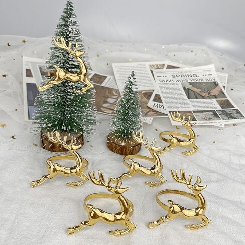 الذهب ورقة منديل خواتم مجموعة من 8 عيد الشكر عيد الميلاد منديل خواتم حامل Tangcii المعادن بسيطة عطلة منديل الدائري السائبة لعيد الميلاد عشاء طاولة الطعام المناديل الزينة in Kuwait