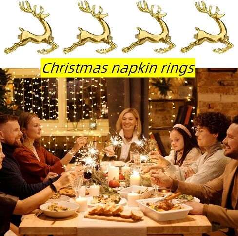 الذهب ورقة منديل خواتم مجموعة من 8 عيد الشكر عيد الميلاد منديل خواتم حامل Tangcii المعادن بسيطة عطلة منديل الدائري السائبة لعيد الميلاد عشاء طاولة الطعام المناديل الزينة in Kuwait