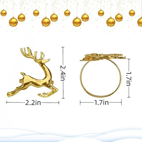 الذهب ورقة منديل خواتم مجموعة من 8 عيد الشكر عيد الميلاد منديل خواتم حامل Tangcii المعادن بسيطة عطلة منديل الدائري السائبة لعيد الميلاد عشاء طاولة الطعام المناديل الزينة in Kuwait