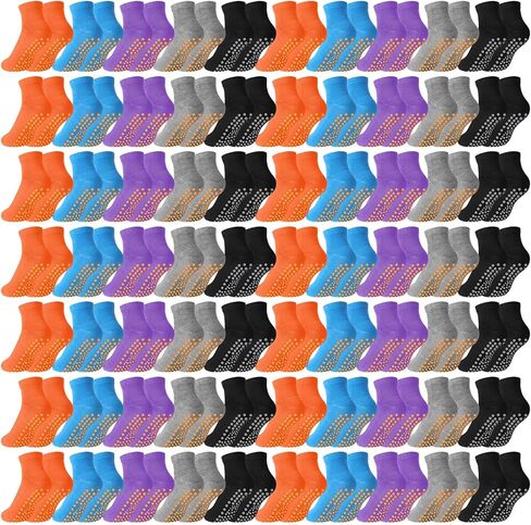 Liitrsh 100 Pairs Non Slip Yoga Socks with Grips Anti Skid Pilates and Barre Socks for Man Woman Pilates Ballet in Kuwait