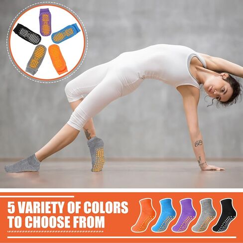 Liitrsh 100 Pairs Non Slip Yoga Socks with Grips Anti Skid Pilates and Barre Socks for Man Woman Pilates Ballet in Kuwait