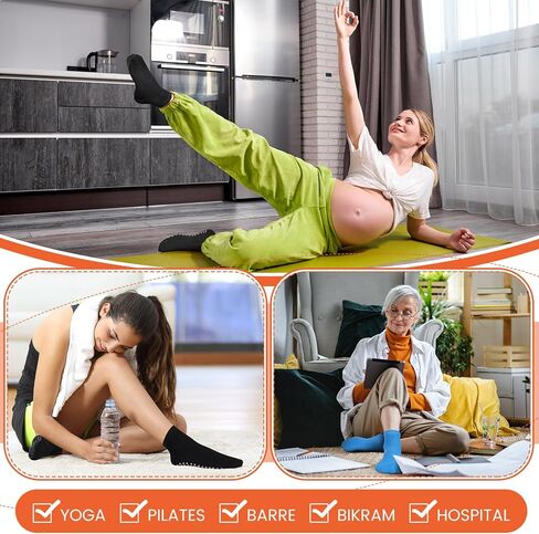 Liitrsh 100 Pairs Non Slip Yoga Socks with Grips Anti Skid Pilates and Barre Socks for Man Woman Pilates Ballet in Kuwait