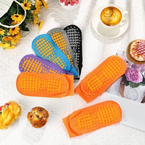 Liitrsh 100 Pairs Non Slip Yoga Socks with Grips Anti Skid Pilates and Barre Socks for Man Woman Pilates Ballet in Kuwait