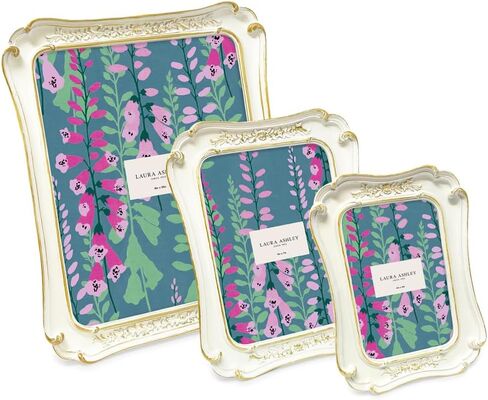 Laura Ashley (8x10 Vintage-Inspired Simple Ornate Picture Frame, Horizontal & Vertical for Tabletop and Wall Display, Home Décor, Floral, Resin Frame (8x10, Black) in Saudi Arabia