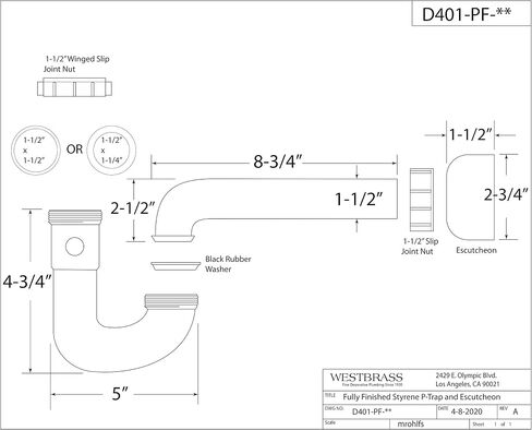 Westbrass D401-PF-12 Decorative Styrene P-Trap, Oil Rubbed Bronze in Saudi Arabia
