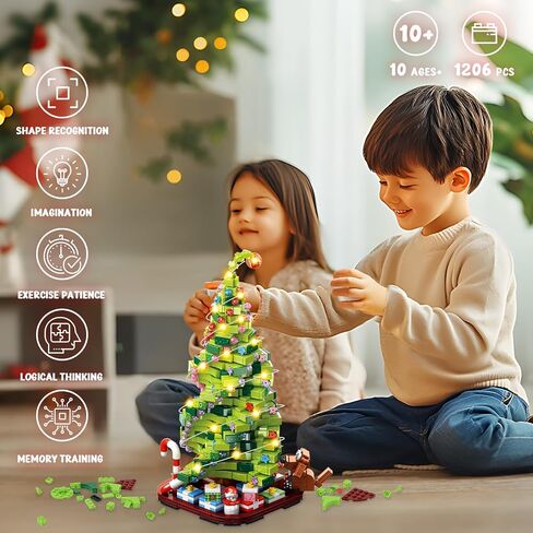 Advent Calendar 2024 Christmas Tree Building Blocks Set, 24 Days Christmas Countdown Calendar Building Kits 1206 Pieces Xmas Tree Gifts Toy for Adults Kids Teens Ages 10+ in Saudi Arabia